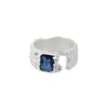 510 Estilo Coreano Ins Diseño de Nicho Cara Irregular Microincrustado Textura de Circonita Anillo Abierto de Plata de Ley S925 para Mujer