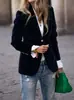 Chaqueta de Traje Elegante de Color Puro, Nueva Moda Otoño e Invierno para Mujer, Transfronteriza Europea y Americana de Amazon 2025