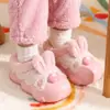 Pantuflas de algodón para niños con diseño de oso de dibujos animados, unisex, para uso interior en invierno, antideslizantes, cálidas y lindas pantuflas de felpa, al por mayor