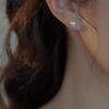 Pendientes de Perla de Pan al Vapor Ligeros de Plata S999 de Alta Calidad para Mujer Pendientes de Nombre de Oreja de Plata de Ley Perla Zhuji Pendientes Simples