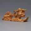 Bolsa de tela para tallado en madera de ciprés Adornos de oro y jade de Maitreya Bolsa de tela Estatua de monje Artesanías de tallado para el hogar