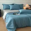 Conjunto de Cama de Luxo Leve de Alta Qualidade 60S Algodão Tencel Cor Sólida Bicolor Conjunto de Quatro Peças Simples Conjunto de Três Peças para Dormitório Estilo Lençol com Elástico
