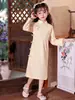 Qipao para Niñas Estilo Nuevo Primavera 2026 Estilo Chino Nuevo Qipao Elegante Vestido Qipao de Manga Larga para Niños