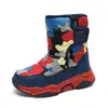 9965 Botas de Neve Infantis Botas de Algodão Inverno Cano Alto Calçar Fácil Velcro Impermeável Meninos e Meninas Algodão Grande Sapatos Infantis Pequenos e Médios