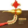 Colgante de Calabaza de Cobre con Nudo Chino Auspicioso para Decoración de Puerta, Calabaza Hueca para Buena Fortuna y Prosperidad, Adorno para Puerta de Dormitorio