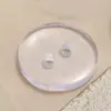 Botón de resina con dos ojales, hebilla de pan, botón transparente negro de ala ancha, botón de abrigo con cuatro ojales y ala fina con forro blanco, accesorios