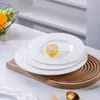 Plato Blanco Puro de Hueso de Porcelana para Filete Comida Occidental Hogar Plato Grande Plato de Frutas Cerámica Vajilla de Hotel Plato Plano
