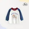 Camiseta de Manga Larga para Bebé Algodón Puro Ropa Interior para Niños Ropa Interior Infantil Prenda Única Superior Ropa de Primavera y Otoño Pijama para Niñas