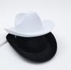 Fábrica da Amazon em estoque chapéu de cowboy branco DIY pintura feita à mão chapéu de cowboy ocidental chapéu de feltro com bordas brancas