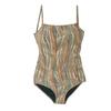 Traje de baño para Mujer 2025 Bikini de una pieza Retro Rayado Cubre-Carne Look Adelgazante Sexy Pecho Pequeño Push-Up Traje de Baño para Vacaciones en Aguas Termales