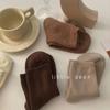 Meias Grossas de Inverno Marrons para Mulheres, Meias de Cano Médio, Estilo Japonês, Forradas com Lã, Espessadas, Quentes, Meias Longas de Terry, Meias Femininas