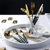 Juego de Vajilla Estilo Occidental Xujia para Uso Doméstico, Cuchillo, Tenedor y Cuchara de Acero Inoxidable con Mango de Cerámica Colorido Estilo Occidental para Filete y Postre