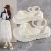 Sandalias Elásticas de Suela Gruesa para Mujer, Estilo Nuevo Verano 2025, Ligeras y Versátiles, Adecuadas para el Trabajo Diario y para Usar con Vestidos, Zapatos de Playa