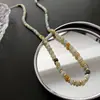 Colar de Suéter com Contas de Pedra Ágata Vermelha Turquesa Natural para Mulheres, Acessórios para Camadas de Primavera, Corrente de Clavícula de Alta Qualidade