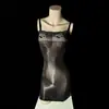 Saia Bodycon de Renda Qinghe com Alças Finas