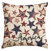 Funda de Almohada de Flor de Estrella de Cinco Puntas Caída del Día de la Independencia de Venta Caliente Transfronteriza Elemento de Primavera y Verano Material de Lino