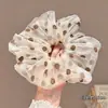Goma para el pelo de malla con lunares marrones estilo coreano para mujer, elegante y sofisticada, adecuada para coletas y moños, accesorio para el cabello