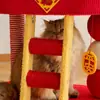 Nido de Gato Hada Maulladora Año Nuevo Todo en Uno Poste Rascador de Cuerda de Cáñamo Soporte Universal para Gato Ahorro de Espacio Esterilla Refrigerante de Cuatro Estaciones Juguete de Poste Rascador para Gato