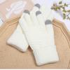 Luvas de inverno femininas mais veludo acolchoado versão coreana de à prova de frio bonito equitação touch screen luvas de malha de lã quente atacado