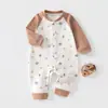 Ropa para Bebés Anyang: Traje de Gateo de Algodón Puro con Mangas Raglán, Pelele de Bebé, Ropa de Casa sin Costuras, Estilo para Todas las Estaciones