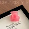 Pasador de Flor de Rosa de Doble Cara ~ Pinza Elegante Coreana Francesa para Cola de Caballo Mediana Pinza para el Cabello Pinza de Tiburón Francesa