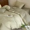Juego de 4 piezas jacquard de algodón 100% tejido grueso de los años 60, funda de edredón de algodón puro, sábana plana, sábana ajustable, ropa de cama de alta gama para dormitorio principal
