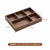 Caja de almacenamiento de escritorio sólida de madera de nogal personalizada, caja organizadora con compartimentos de madera, bandeja de almacenamiento para cosméticos y artículos varios del hogar