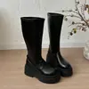 Botas elásticas de suela gruesa para adelgazar para mujer 2026 Primavera/Otoño botas largas de caña alta para personas bajas para aumentar la altura botas de chica picante de moda
