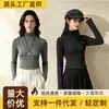 Camiseta base de cuello alto de cachemira para mujer de principios de otoño, ligera, termorreguladora, suave, antiestática, ligeramente transparente, corte ajustado, manga larga