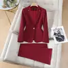 Venta al por mayor transfronteriza otoño e invierno 2026 nuevo conjunto de dos piezas de estilo profesional de alta gama para mujer: blazer y pantalón de campana