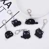 Llavero de Gato de Dibujos Animados en Acrílico Colgante Lindo de Gato Negro Colgante para Mochila Colgante Transfronterizo Llavero Colgante Pequeño