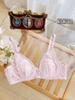 Ropa interior de estilo francés para mujer, pecho grande, pecho pequeño, transpirable, agradable para la piel, copas con orejas de conejo, sujetador ultrafino y cómodo.