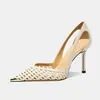 Zapatos de tacón alto de punta estilo francés, zapatos nuevos de mujer de punta cerrada, zapatos de verano huecos de tacón fino con transpirabilidad 2026