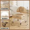 Banqueta Giratória com Altura Ajustável e Rodas Silenciosas, Cadeira com Encosto, Banqueta Baixa, Banqueta Amiga de Crianças, Banqueta para Trocar Sapatos, Design Moderno Simples