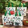 Bolsa de lona panda, bolsa criativa de embalagem para presente de alto valor com panda, bolsa tote temática de panda como souvenir cultural e criativo