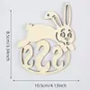 Easter Madera Niños DIY Artesanía de Virutas de Madera Huevos con Cuerda de Cáñamo Decoración de Fiesta Colgantes Hogar Madera