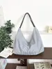 Bolso de axila a rayas estilo coreano, bolso de lona de gran capacidad para el trabajo, nuevo bolso de hombro versátil con cremallera para primavera-verano, bolsa de compras