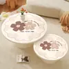 Mantel Floral Impermeable y a Prueba de Aceite, Vidrio Suave de PVC Lavable Redondo para Mesa, Mesa de Comedor Lujosa y de Gama Alta