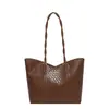 Bolsa de palha de grande capacidade para mulheres, nova coleção primavera 2026, bolsa de ombro ou axila simples vintage, bolsa tote estilo coreano