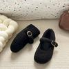 Zapatos Mary Jane con Plataforma Interior de Piel para Abrigo de Invierno para Mujer Nuevos Zapatos de Lana Estilo Coreano para Mujer Zapatos de Algodón Cálidos con Forro de Lana