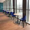 Juego de Mesa y Sillas para Comedor Escolar para Personal y Estudiantes con Taburete Colgante Integrado para Cuatro Personas, Combinación de Mesa y Sillas para Comedor Escolar de Fábrica