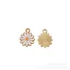 Joyería DIY Colgante de Margarita Pequeña de Aleación con Gota de Aceite Colgante para Llavero Colgante de Collar Pulsera Pendientes Colgante de Joyería de Flor