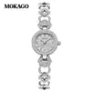 Pulsera de Joyería Mokago Reloj para Mujer Versátil Nácar Diamante Placa Pequeña Reloj Impermeable Ventana Personalizable Hebilla Cadena de Reloj