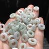Natural Myanmar Jade A bens gelo pequeno anel de jade buraco reto corda vestível diy jade jóias acessórios atacado