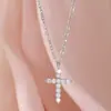 Kuayuan Source Nueva Cadena para Clavícula con Cruz Microincrustada de Zirconia para Mujer, Collar Personalizado de Venta Caliente Europea y Americana en Amazon