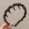 Hermosas diademas de otoño e invierno de caña alta, diademas voluminosas y amplias, diademas versátiles con dientes, diademas antideslizantes para lavarse la cara