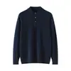 Suéter de Cachemira Pura de Lujo de Alta Gama Baicai Rong Otoño/Invierno 2026 para Hombre con Cuello de Camisa Suéter de Cachemira Pulóver