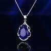 Collar de imitación de plata esterlina Seiko de moda europea y americana con colgante de cristal para mujer, joyería personalizada con diamantes rojos, verdes y azules.