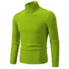 Comercio Exterior al por Mayor Transfronterizo Otoño e Invierno Suéter de Cuello Alto para Hombre Talla Europea y Americana Casual Color Sólido Raya Vertical Jersey Camisa de Punto Base Hombre