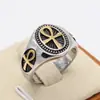 R1428 Joyería de Comercio Exterior al por Mayor Personalidad Europea y Americana Retro Anubis Cruz Anillo de Acero de Titanio para Hombre